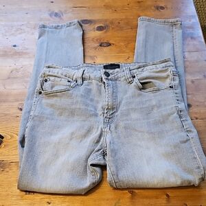 Truth Gray Straight Leg Jeans Subtle Whiskering